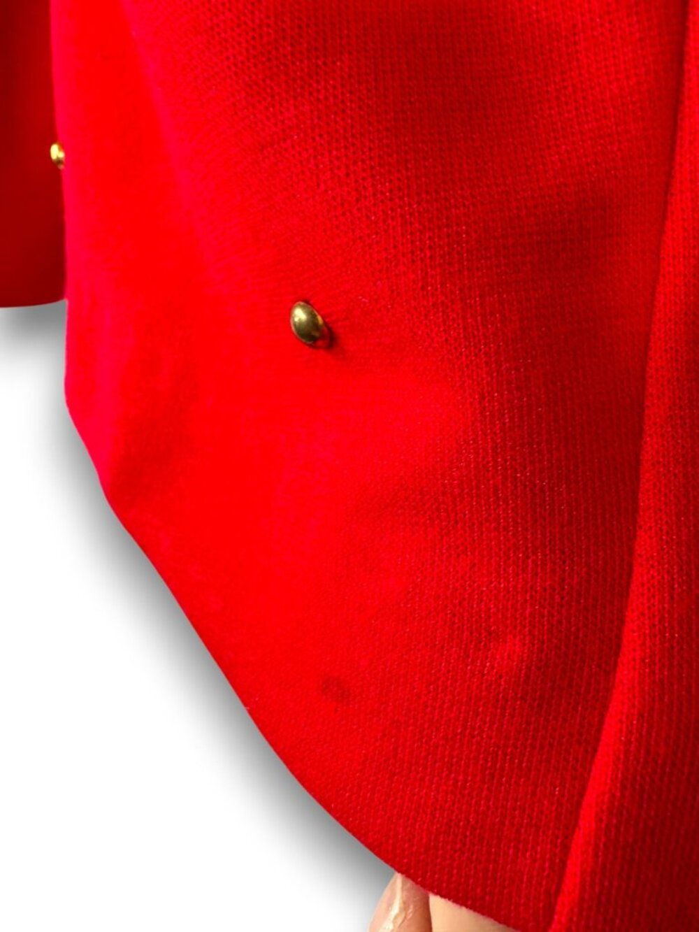 Vintage Halmode Plus Red Studded Button Front Blouse 80s 90s - Picture 5 of 12